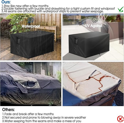 Fire Pit Cover Rectangle,70 Inch Rectangular Firepit Covers,Waterproof Gas Fire Pit Table Cover - 70 x 32 x 15 Inch