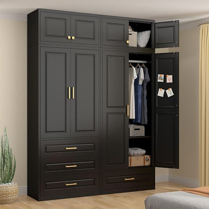 UNICOLY 15" Wall Mounted Storage Cabinet, Small Armoire Wardrobe Closet, Small Hanging Cabinet for Bedroom School, Employee, Gym, Armarios De Ropa para Dormitorio, Assembly Required, Black