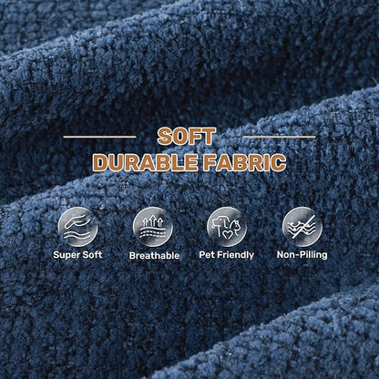 114 Inch Boneless Couches for Living Room,Modern Modular Sectional Sofa with Chaise,L-Shape Cloud Sectional Couch,No Assembly Required,Dark Blue