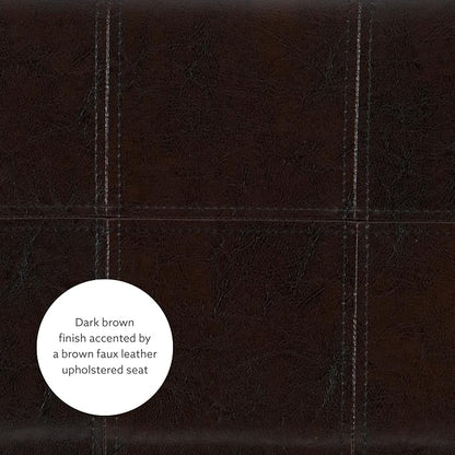 Linon Home Décor Kingston Backless Linon Claridge Stool, Counter Height, Brown Patch Counter, 12.75"D x 18.25"W x 26.75"H