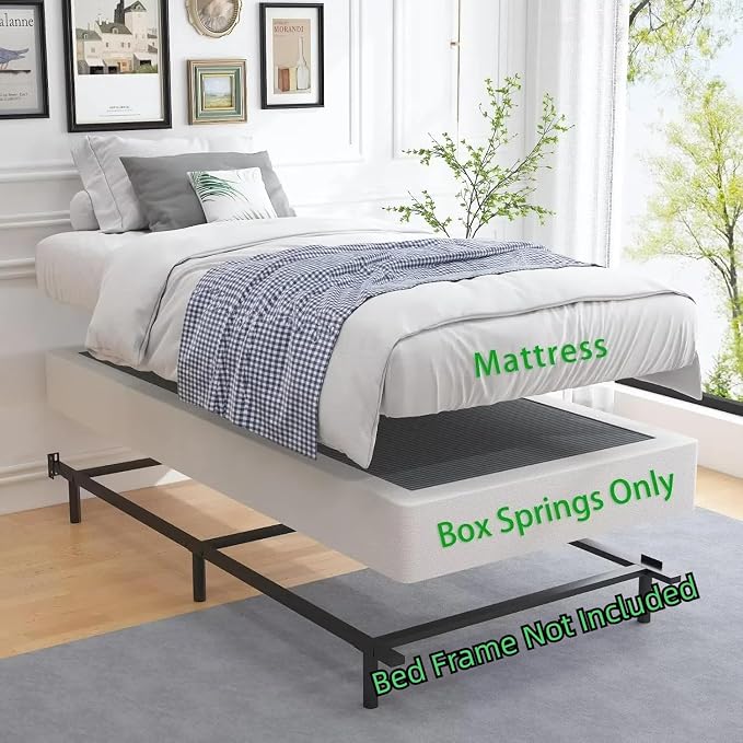 ALDRICH Box Springs Twin 9 Inch, Heavy Duty Metal Frame Mattress Foundation with Easy Clean Cover, Noise Free, Easy Assembly