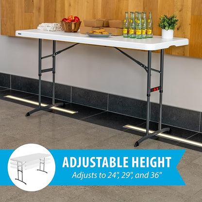 Lifetime 6-Foot Adjustable Height Nesting Table, Commercial, White Granite
