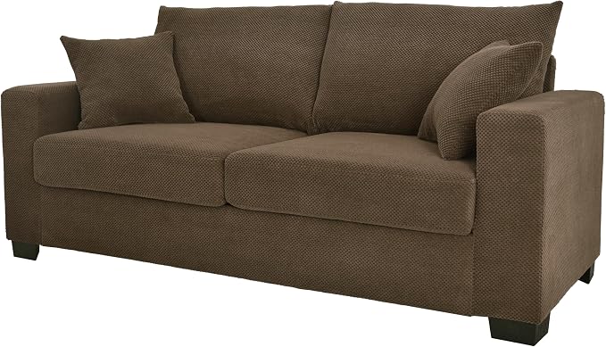 Ball & Cast 69" Loveseat Sofa, Modern Love Seat Couches for Living Room,Upholstered 2 Seater Small Couch with Throw Pillows for Bedroom,Apartment,Office,Easy Assembly,Coffee