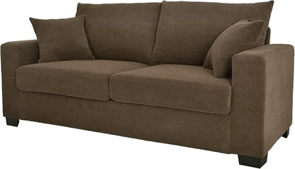 Ball & Cast 69" Loveseat Sofa, Modern Love Seat Couches for Living Room,Upholstered 2 Seater Small Couch with Throw Pillows for Bedroom,Apartment,Office,Easy Assembly,Coffee