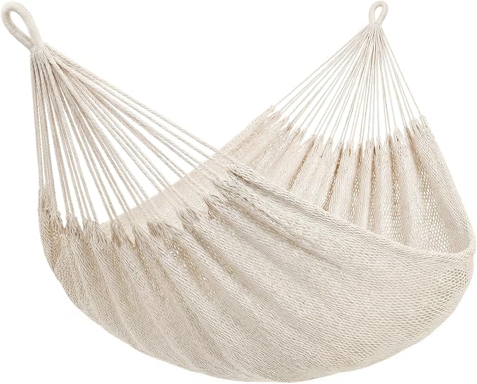 SUNCREAT Hammocks Double Hammock Without Stand, Tree Hammock for Outside, Beige