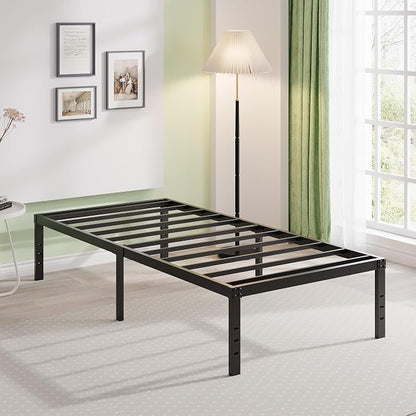 EMODA 16 Inch Platform Twin XL Bed Frames No Box Spring Needed, Heavy Duty MetalBed Frame, Noise Free, Easy Assembly, Black