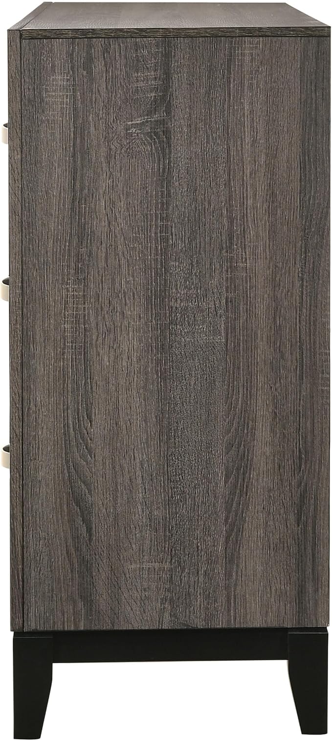 Coaster Home Furnishings - Watson - Wood - 6-Drawer Dresser with Curved Pull Handles, Groove Detailing, and Nickel Hardware - Bedroom - Gray Oak - 212423