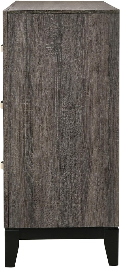 Coaster Home Furnishings - Watson - Wood - 6-Drawer Dresser with Curved Pull Handles, Groove Detailing, and Nickel Hardware - Bedroom - Gray Oak - 212423