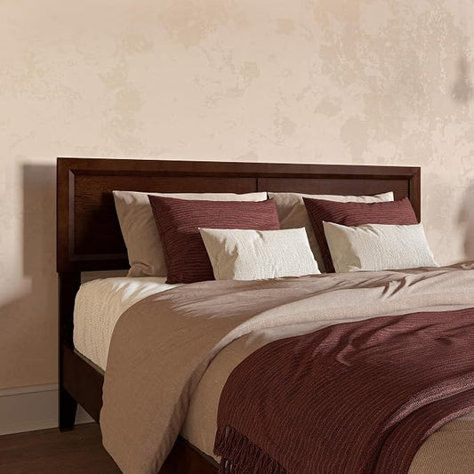 AFI, Sophia Adjustable Modern Queen Wood Headboard, Walnut