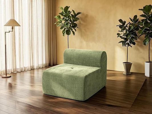 37" Oversized Boneless Couch, Comfort Cloud Sectional Couches for Living Room, Modular Sofa High Back & Extra Deep Seat, No Assembly, Soft Chenille Fabric (Olive Green, 37 inch-Single Seat)