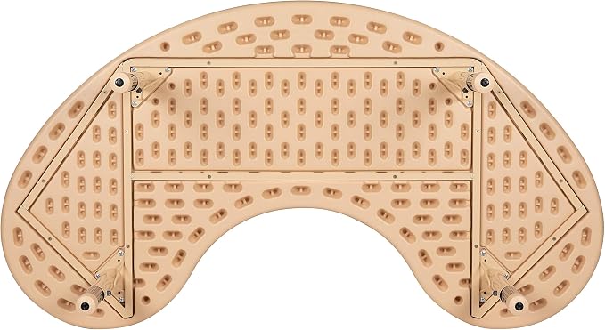 Flash Furniture Wren 35"W x 65"L Half-Moon Natural Plastic Height Adjustable Activity Table