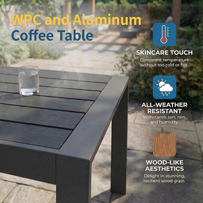 Solaste Aluminum Patio Furniture Set for All Weather, Oversized Metal Outdoor Furniture Set with 27.5" Deep Seating and 3.2" WIde Armrest, Outdoor Patio Conversation Sets with 10’’ Back Suport Cushion