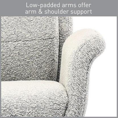 Realspace® Modern Comfort Pizana Bouclé Fabric High-Back Executive Office Chair, Light Sand/Brushed Nickel, BIFMA Compliant