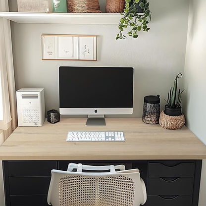 Kaboon 60x28 inches Tabletop, Solid One-Piece Desktop for Sit Stand Desk, Double Desks, L Desk DIY,Wood Countertop Home or Commercial Use,1 inch Thick, Light Oak, 27.56" D x 59.1" W