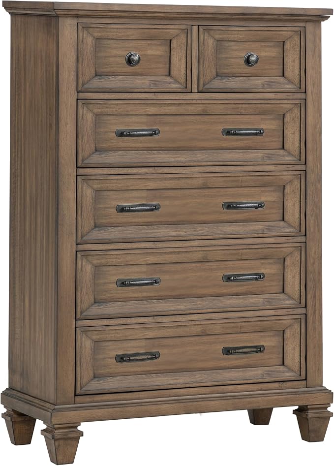 New Classic Furniture Mariana 5-Piece Wood King Bedroom Set, Vintage Mocha