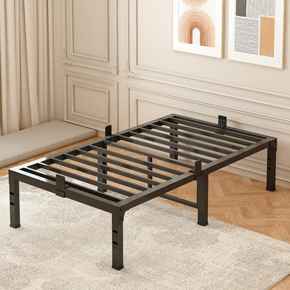 FUIOBYVV Twin XL Bed Frames 18 Inch Heavy Duty Metal Platform Bed Frame Twin Size Support Up to 3500 lbs,No Box Spring Needed,No Shaking,Steel Slat Support,Noise Free,Easy Assembly