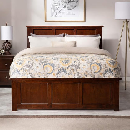 AFI, Madison Full Platform Bed with Matching Footboard & Storage Drawers, Walnut