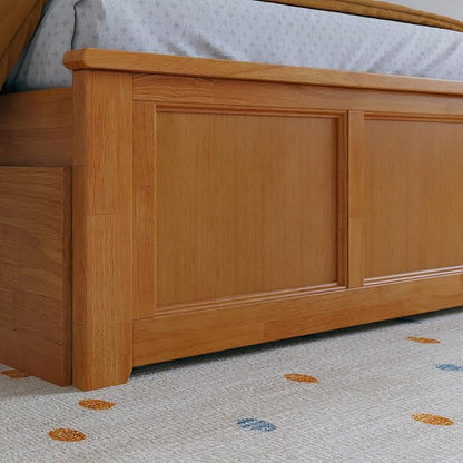 AFI, Madison Twin Platform Bed with Matching Footboard & Storage Drawers, Light Toffee