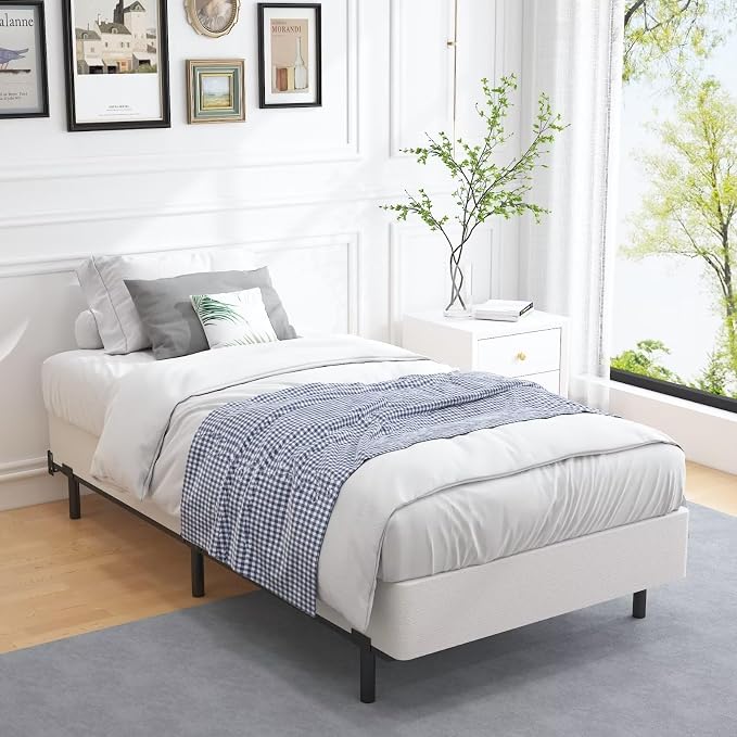 ALDRICH Box Springs Twin 9 Inch, Heavy Duty Metal Frame Mattress Foundation with Easy Clean Cover, Noise Free, Easy Assembly