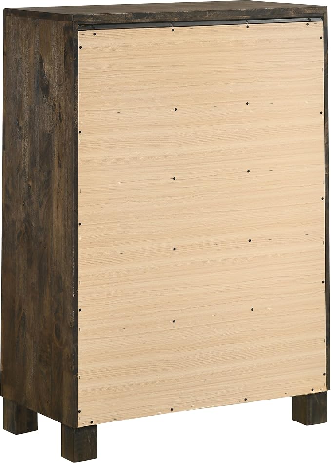 Coaster Home Furnishings Woodmont Farmhouse 5-Piece Bedroom Set California King Size Storage Panel Bed Frame 54-inch Headboard Rustic Golden Brown 222631KW-S5