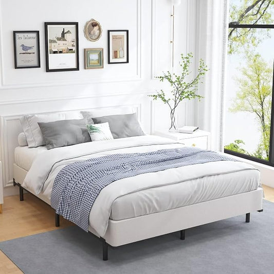 ALDRICH 7 Inch California King Box Spring Bed Base, 3000 lbs Heavy Duty Metal Frame Mattress Foundation with Cover, Easy Assembly