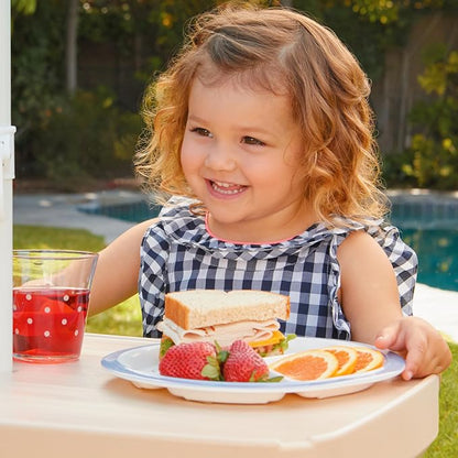 Little Tikes Easy Store Picnic Table with Umbrella, Multi Color, 42.00''L x 38.00''W x 19.75''H