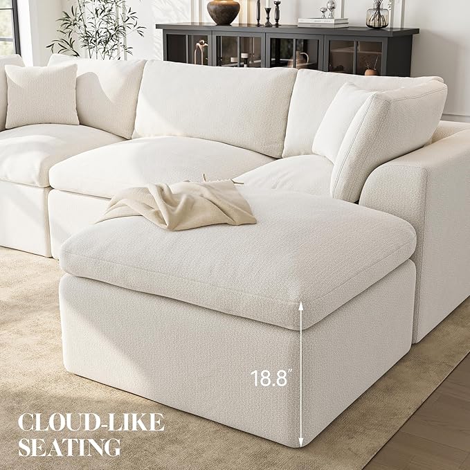 Loveseat Sofa | 72 Inch Modern Boneless Couch for Small Spaces | 2 Seater Small Sofa for Apartment Bedroom Living Room | Love Seat Ivory White
