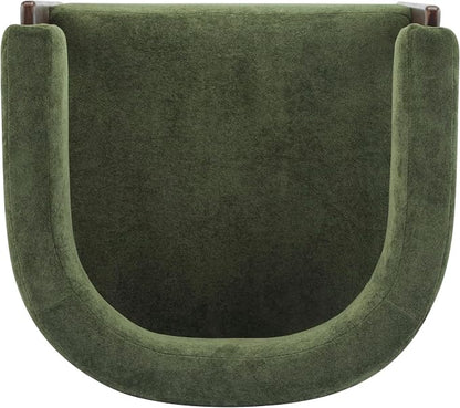 Christopher Knight Home Nettie Modern Accent Chair for Living Room, Velvet Fabric Single Lounge Sofa Chair with Wooden Frame, Comfy Reading Chair for Bedroom, Lounge Armchair with Cushion, Olive Green