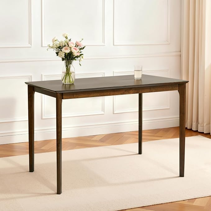 Hokway Dining Table for 4, 43 Inch Rectangular Solid Wood Kitchen Table for Small Space, Modern Dinner Table for Dining Room, Living Room, Office, Oak
