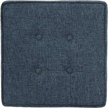 HomePop 18" Square Tufted Storage Ottoman - Dusty Navy