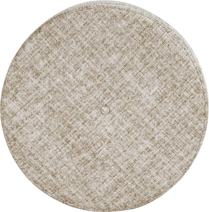 HomePop 24" Large Round Storage Ottoman - Cream Textural Woven
