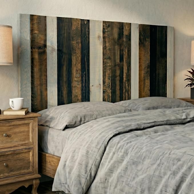Barn Walls California King Headboard - All Terrain Mix Multi-Tonal Solid Wood Panels