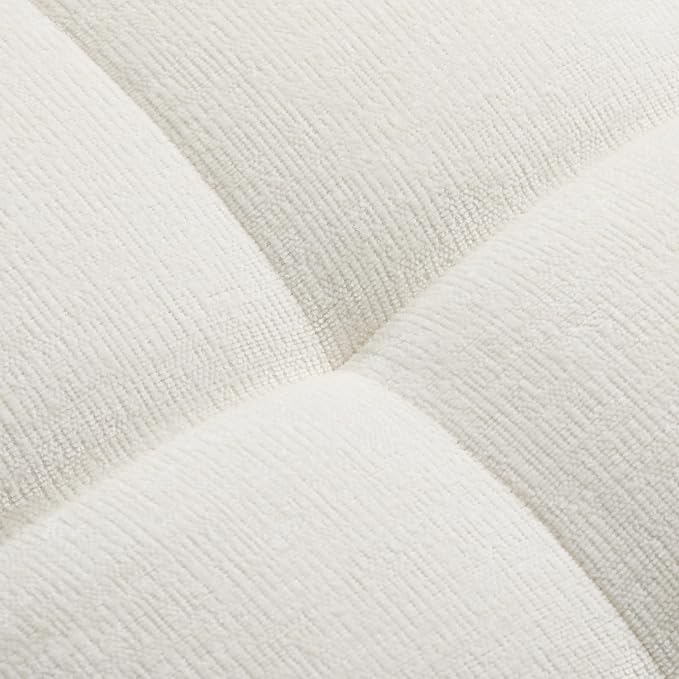119'' Sectional Sofa, Curved L-Style Right-Hand Facing Couch with Fully Upholstered Arms, Tufted Design, Modern Minimalist Look, Beige