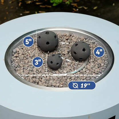 Skyflame Hollow Ceramic Balls, Set of 12 Round Fire Stones Set for Indoor and Outdoor Fire Pits or Fireplaces Accessory, 4 Inch, Black