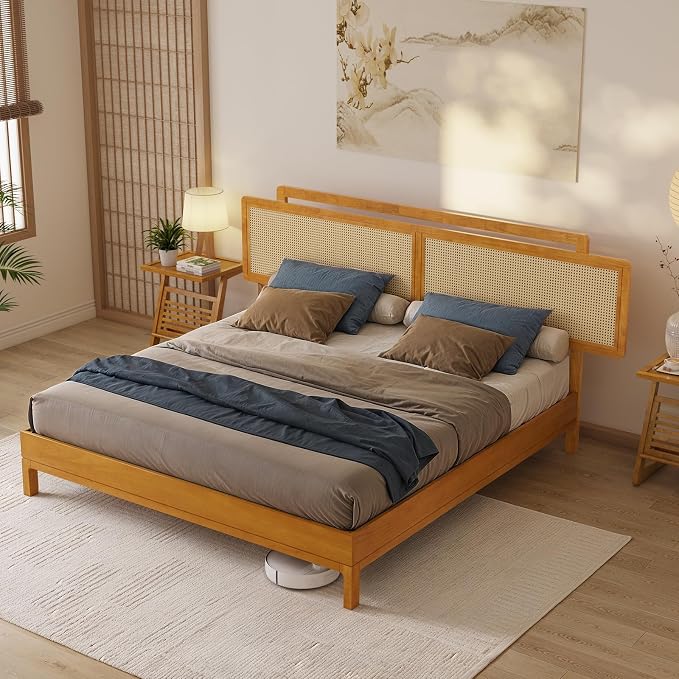 Neil Bed Frame - King - Teak Brown