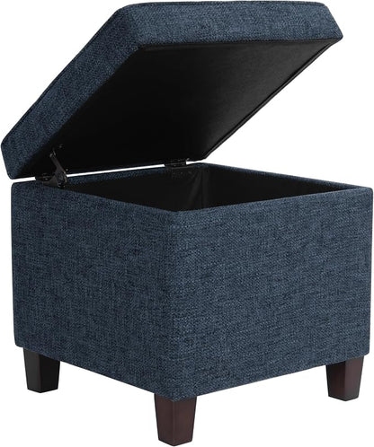 HomePop 18" Square Tufted Storage Ottoman - Dusty Navy