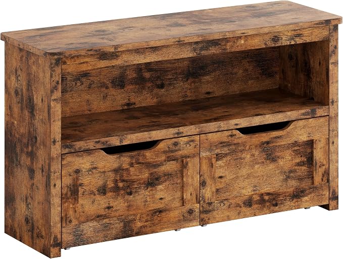 IRONCK Toy Storage Organizer with Drawers, Floor Toy Box with Wheels and Shelf, Storage Chest for Nursery, Playroom, and Bedroom, Vintage Brown