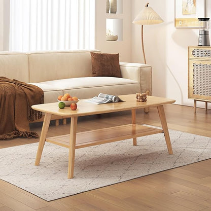 Coffee Table Small Solid Wood Center Table Mid Century Vintage Living Room Coffee Table, Original 39.37 Inch