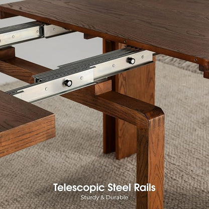 Transformer Table - Solid Wood Extendable Dining Table, Seats 2-12, Expandable Dining Room Table, Space-Saving Furniture, Expandable Dining Furniture, Brown (Table Only)