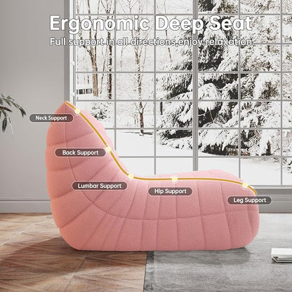 WHGBJA Bean Bag Chair for Adults, Lazy Bean Bag Sofa for Bedroom, Living Room, Reading, Gaming Floor Sofa Chair, Boneless, Comfy