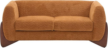 Christopher Knight Home Almad 2 Pieces Sofa Couch Set, Cozy 3-Seater Sofa and Loveseat for Living Room, Upholstered Couch Chair, Soft Seating Lounge Sofa with Wood Frame, Boucle Fabric, Caramel Brown