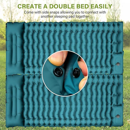 FUN PAC Camping Sleeping Pad, Ultralight Camping Mat with Pillow Built-in Foot Pump Inflatable Sleeping Pads Compact for Camping Backpacking Hiking Traveling Tent