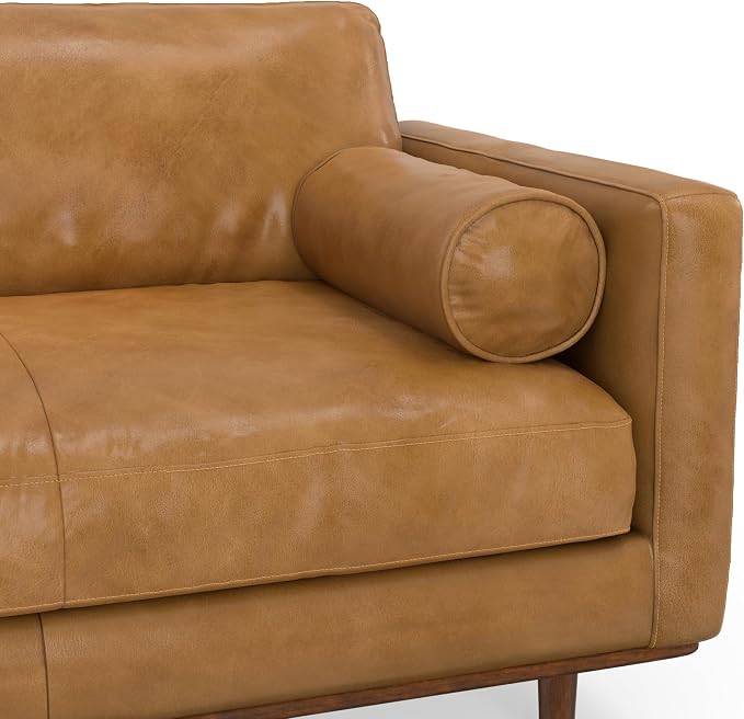 SIMPLIHOME Morrison Left Sectional Sofa in Full-Grain Genuine Leather, Sienna, 102-inches Wide, L-Shaped Leather Couch with Left Chaise for The Living Room and Family Room