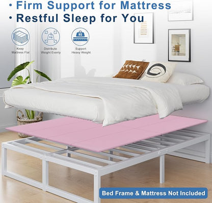 Lutown-Teen Bunkie Board California King Under Mattress High-Density Polymer Cal King Bunkie Board Anti-Sag, Breathable, Moisture Resistant, Noise Minimizing, Pink