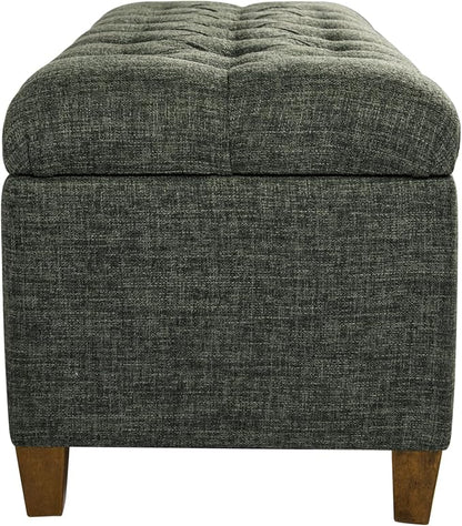 HomePop Ainsley 40" Storage Ottoman Bench - Green Clover Fabric