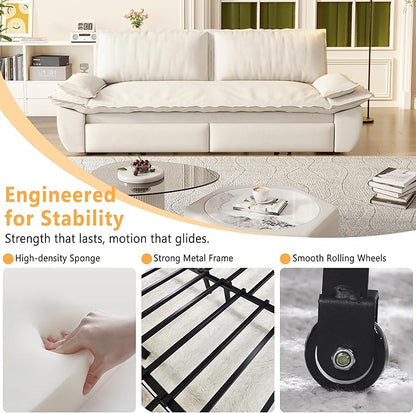 70.1" Sofa Bed Queen Size, Pull Out Couch Bed, 3-in-1 Convertible Sleeper Sofa with Cushion Armrest, Modern Velvet Futon Couch for Living Room, Small Space, Apartment, Bedroom, Beige