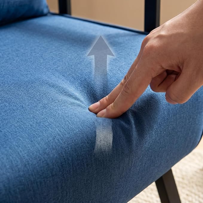 5 in 1 Convertible Bed Sleeper Chair, Chair Bed for Adults with 5 Adjustable Backrest, Folding Chaise Lounge Couch with Pillow, Comfortable for Living Room Bedroom Apartment Office, Blue