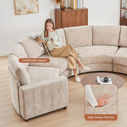 ORRD Comfy Loveset Couch, Chenille 2 Seat Sofa with Pillows, Modern Loveseat Sofa with Storage for Apartment, Living Room, Beige