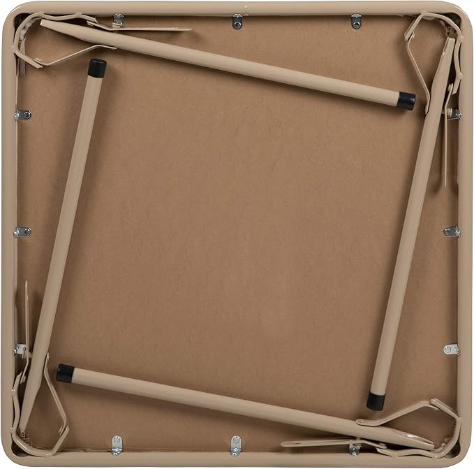 Flash Furniture Mindy Kids Tan Folding Table with Padded Top and Powder Coated Locking Legs