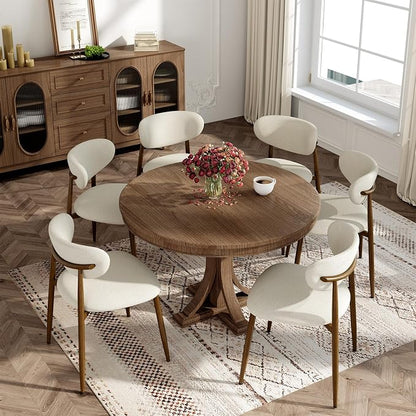 MALOL Dining Chairs Set of 4, Curved Back Kitchen Room Chairs with Metal Legs and Anti Slip Pads, Upholstered Dining Chair for Home and Restaurant, Beige